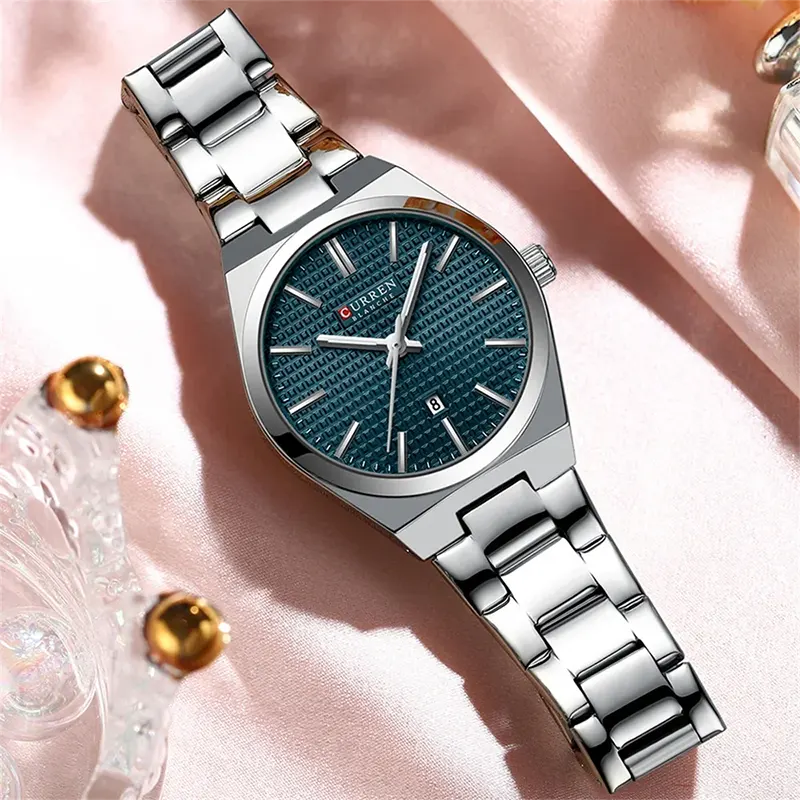 Curren Blue Dial Quartz Couple Watch- 8439